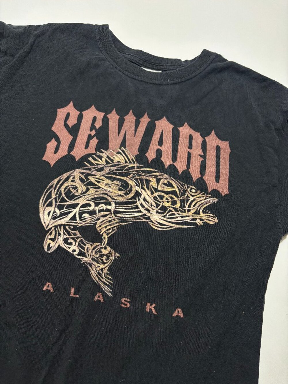 The Duck Co. Black Seward Alaska Fish Cotton Graphic T-Shirt
